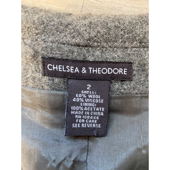 Chelsea & Theodore Grey Wool Blend Blazer Jacket Sz 2 - Picture 10 of 10